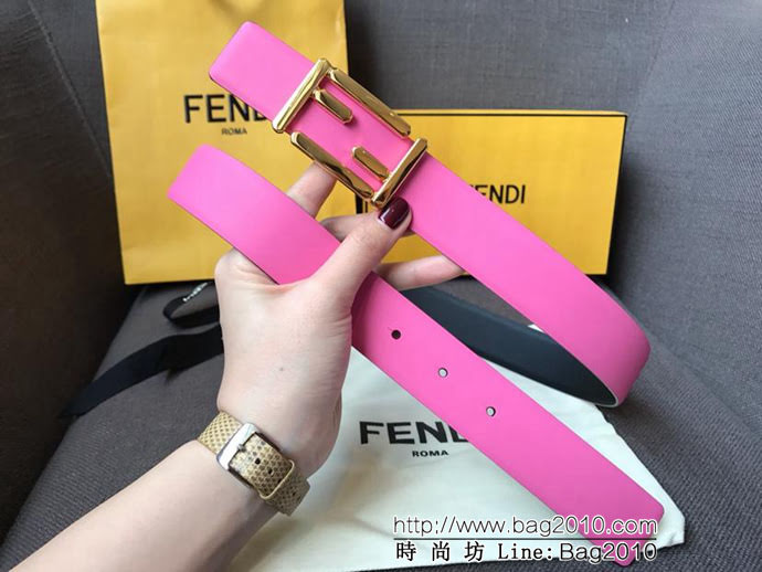 FENDI芬迪 實物拍攝 最新爆款 柔軟小牛皮皮帶 雙F標誌 BAGUETTE系列 時尚百搭款女款皮帶  xfp1304